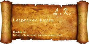 Leipniker Kevin névjegykártya